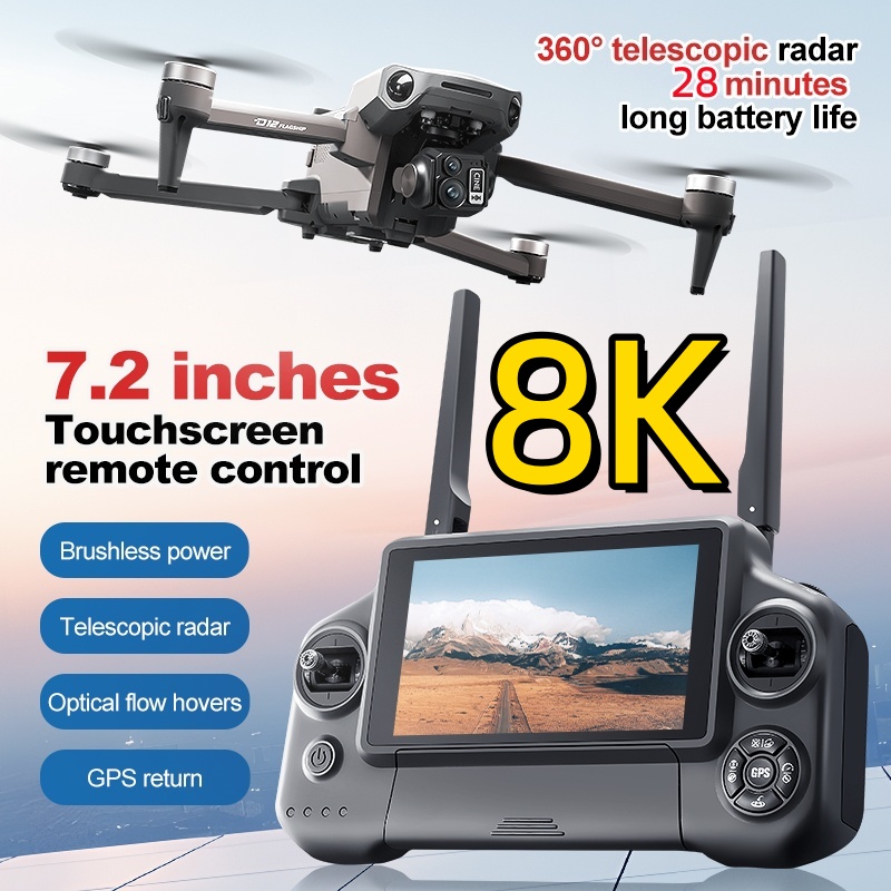 Drone Rc Gps - 8K 3-assige Gimbal Brushless 7,2 inch
