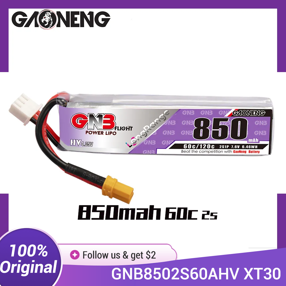 Drone Rc Link - GAONENG GNB LiPo Batterij 850mAh 2S
