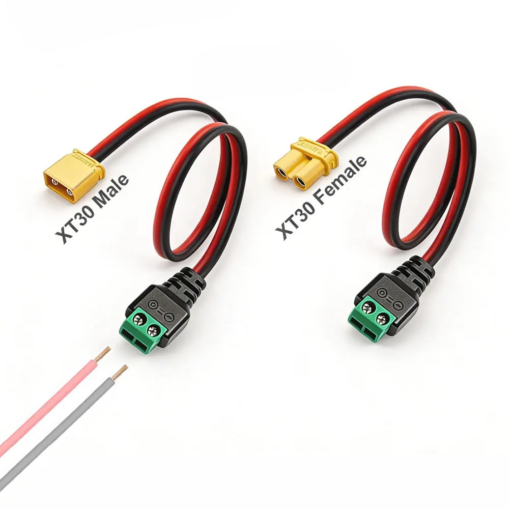 Drone Rc Link - XT30 mannelijke vrouwelijke connectorplug naar soldeerloze