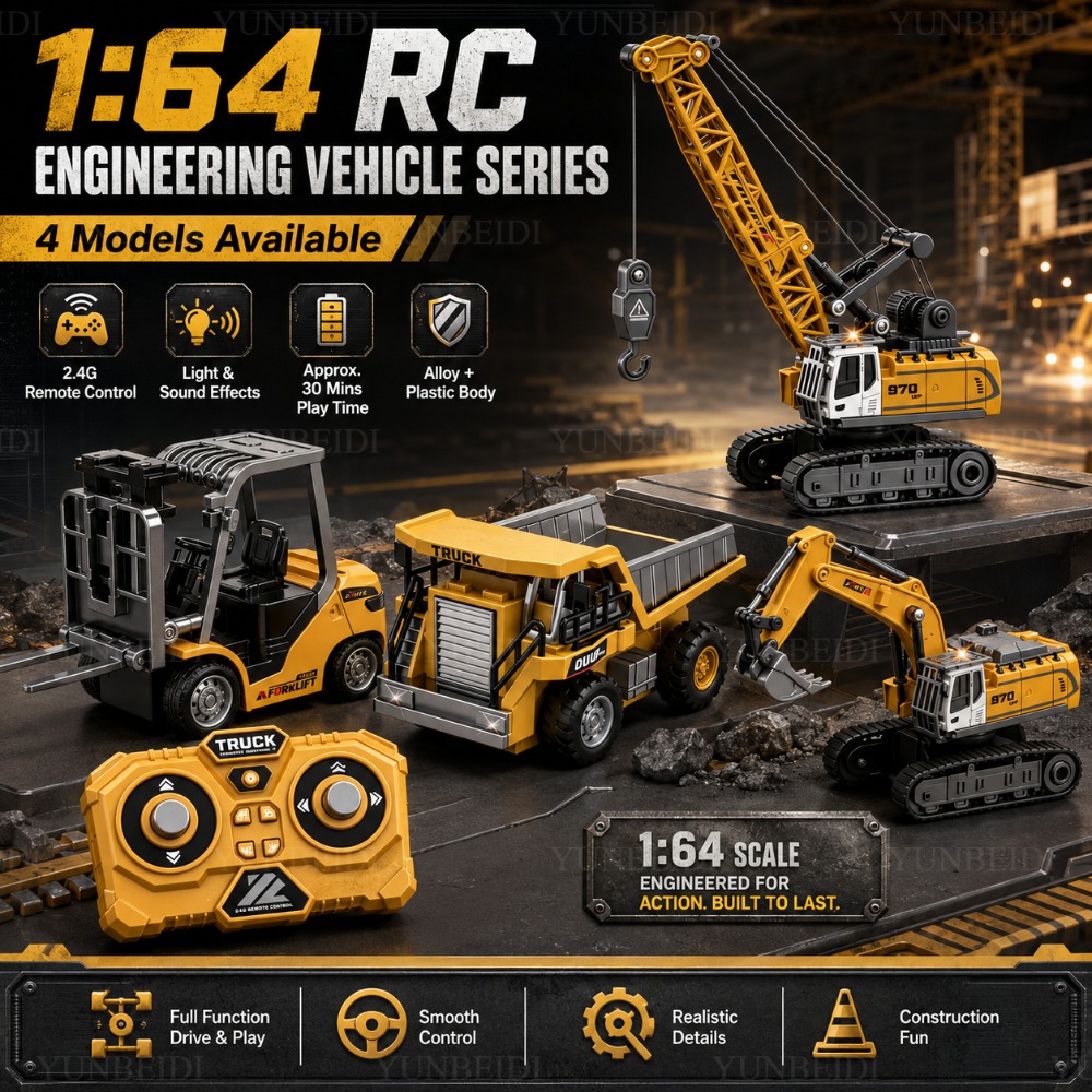 Drone Or Rc Car - Afstandsbediening Mini Legeringsauto 1:64 Heftruck Kraan