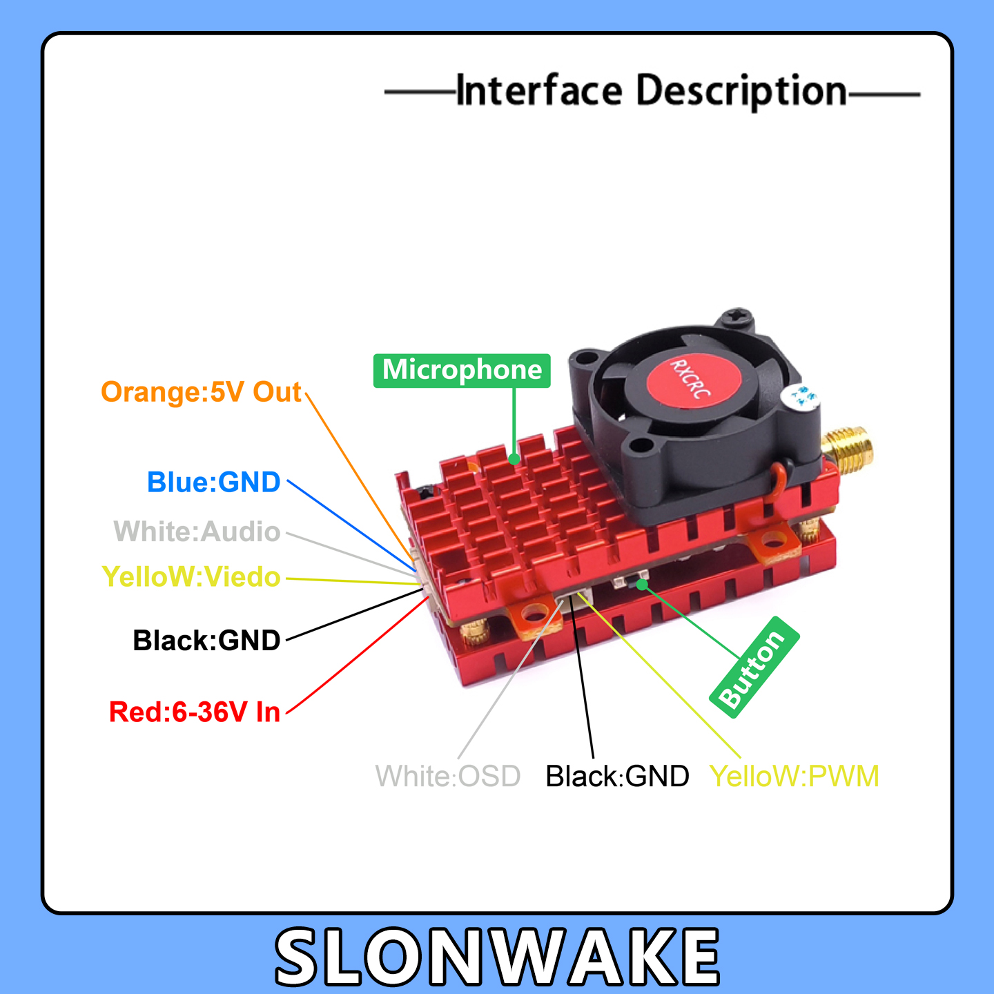SLONWAKE 5.8G 2W VTX FPV 1800T - Drone Z recensie en prijs