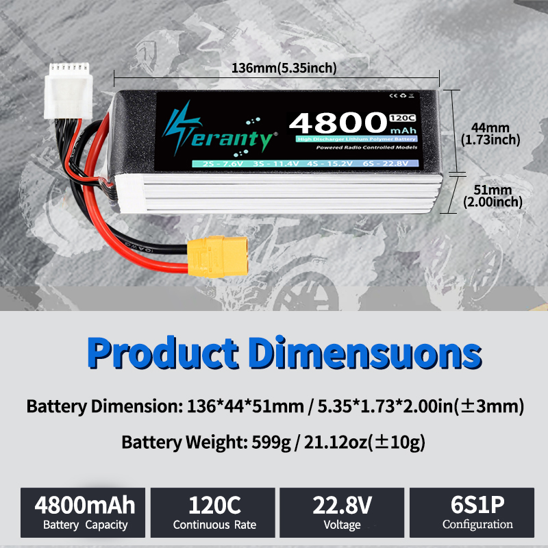 TERANTY 6S 4800mAh Lipo Batter - Drone Rc Link recensie en prijs
