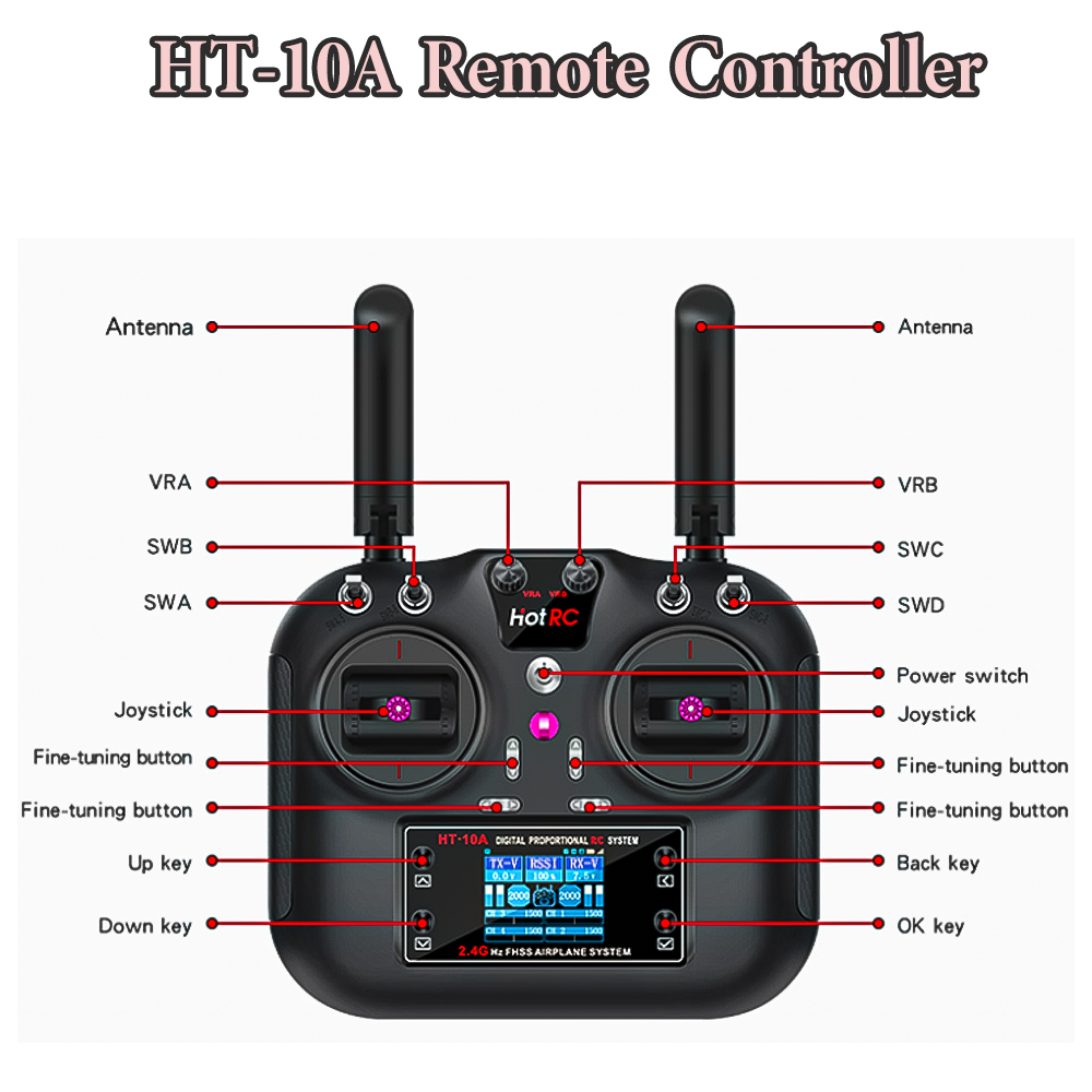 Hotrc HT-10A 2.4G 10CH zender  - Drone And Car recensie en prijs