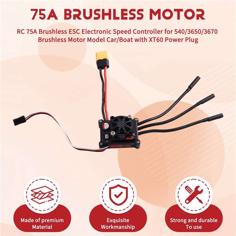 MACH-RC 75A Borstelloze ESC El - Rc Boat Brushless Motor recensie en prijs